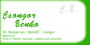 csongor benko business card