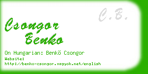 csongor benko business card